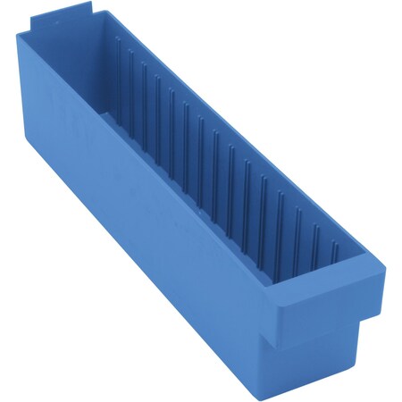 Quantum Storage Systems Shelf Storage Bin, High Impact Polystyrene, Blue, 4-5/8 in H, 4-5/8 in W, 17-5/8 in L, 6 PK K-QED604BL-6